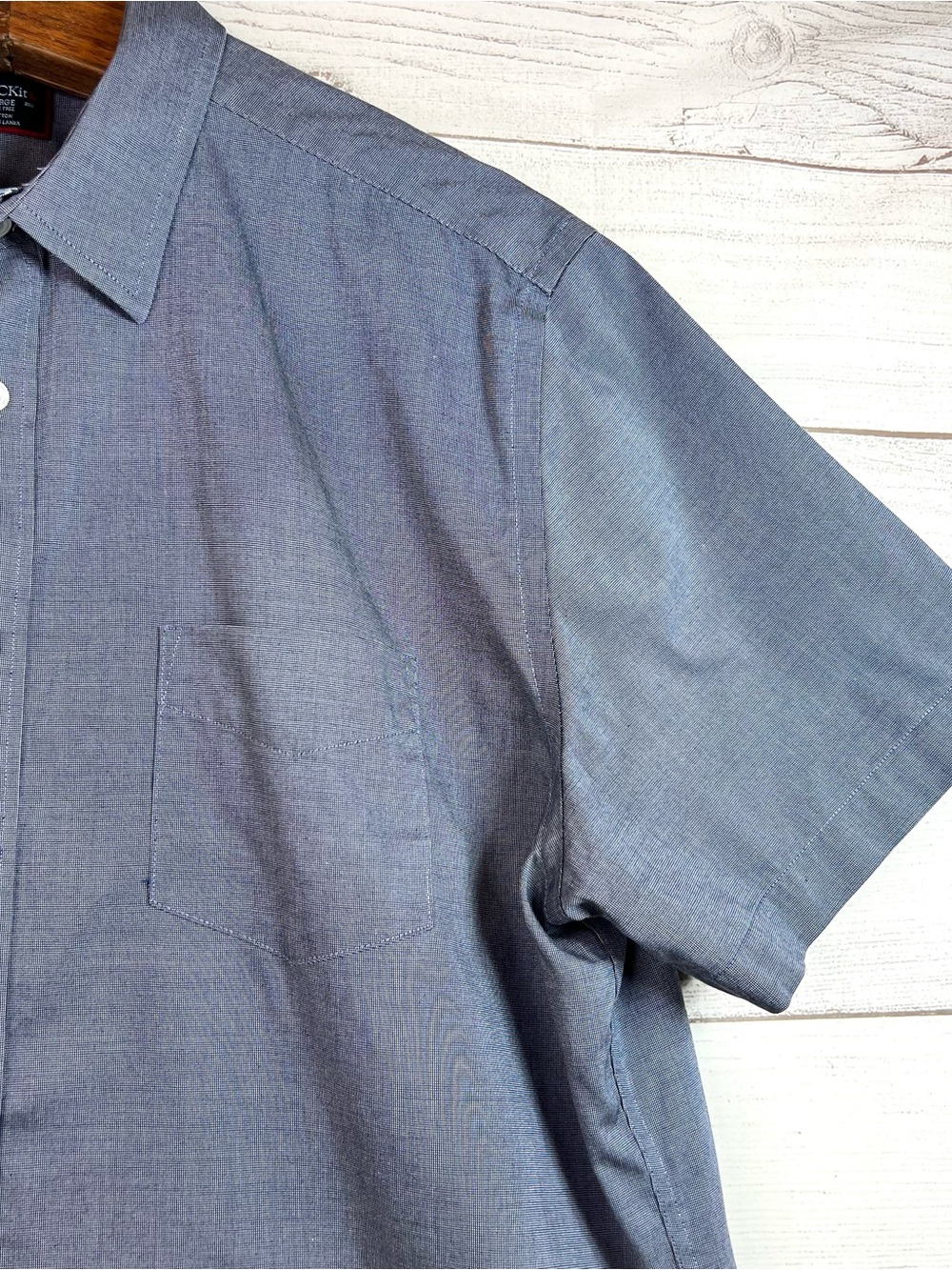 Untuckit Mens Petrus Blue Short Sleeve Button Down Shirt Size XL Wrinkle Free - Picture 4 of 9